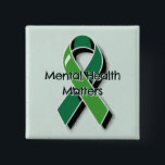 Mental Health Matters Pop Art Green Ribbon Button<br><div class="desc">Buttons to help spread awareness for mental health awareness. A pop art comic style green awareness ribbon with the quote,  "Mental health matters."</div>