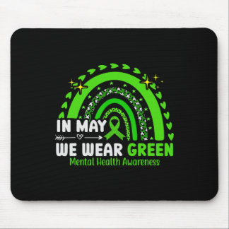 Mental Health Matters We Wear Green Mental Health Mousepad