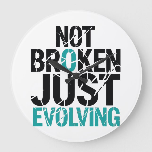 Mental Health Recovery Not Broken Quote Große Wanduhr (Vorderseite)