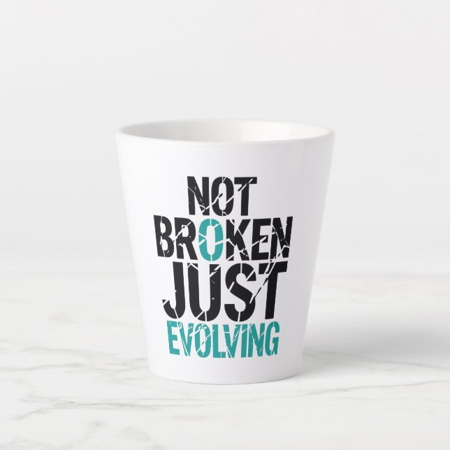 Mental Health Recovery Not Broken Quote Milchtasse (Vorderseite)