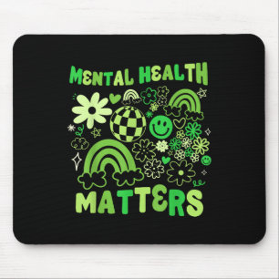 Mental Health S Groovy Floral Mental Health Awaren Mousepad