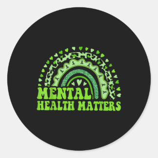 Mental Health S Rainbow Heart Mental Health Awaren Runder Aufkleber