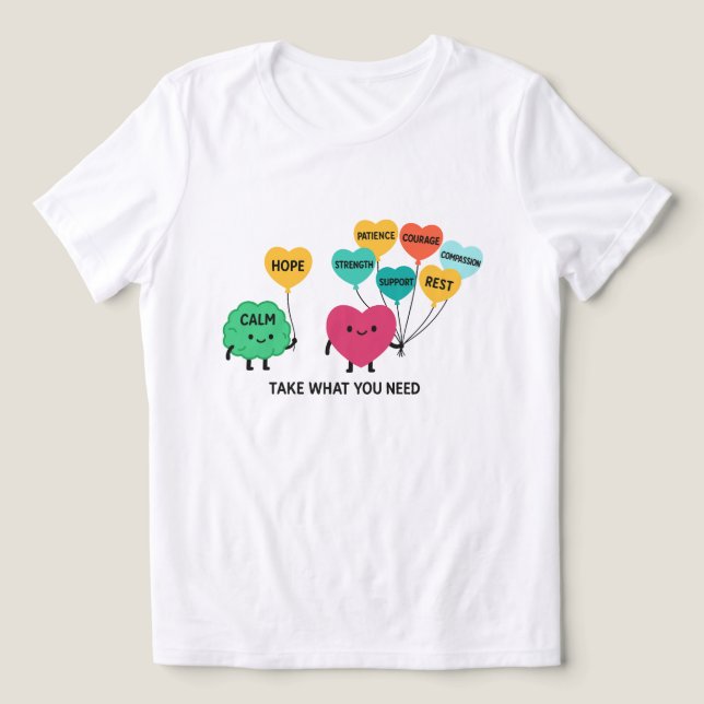Mental Health Support Balloons Tri-Blend Shirt (Design Vorderseite)
