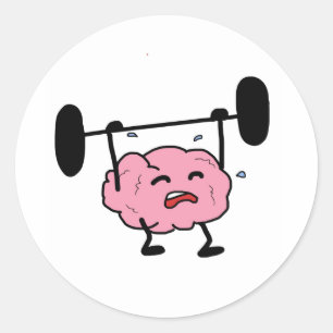 Mental starke Motivation Inspiration Gehirn Runder Aufkleber
