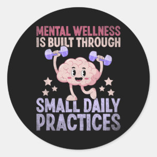 Mental Wellness Brain Health Awareness Prevent Sui Runder Aufkleber