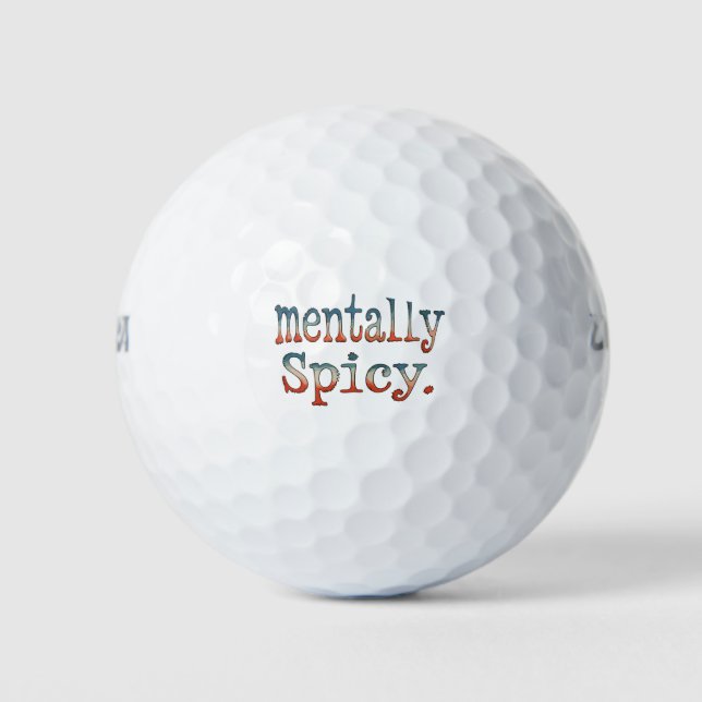 Mental Würzig Trendig Retro Vintage Golfball (Vorderseite)