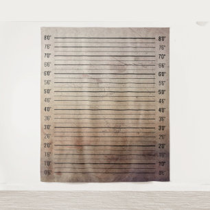 Mentalasyl-Aufstellungs-Mugshot-Grunge-Größen-Diag Wandteppich