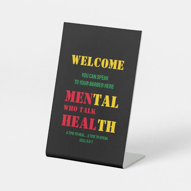 Mentale Gesundheit MÄNNER, DIE HEBERBARER SPRECHEN Sockelschild (Vorderseite)