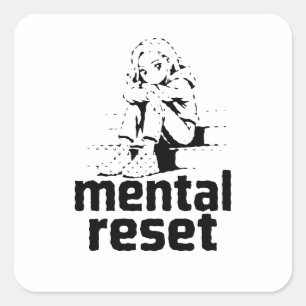 Mentaler Neustart – Edition Stille Reflexion Quadratischer Aufkleber