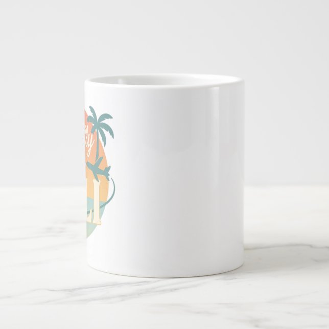 Mentally I’m in Bali – Retro Tropical Mug with Sun Jumbo-Tasse (Vorderseite)