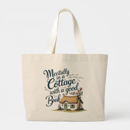 “Mentally in a Cottage with a Good Book” Tote Bag Jumbo Stoffbeutel