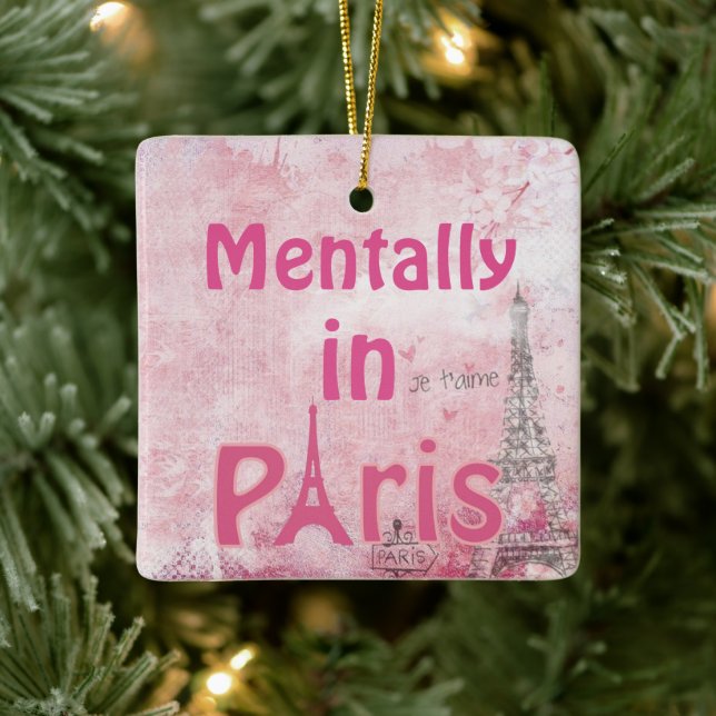 Mentally in Paris Keramik Ornament (Baum)