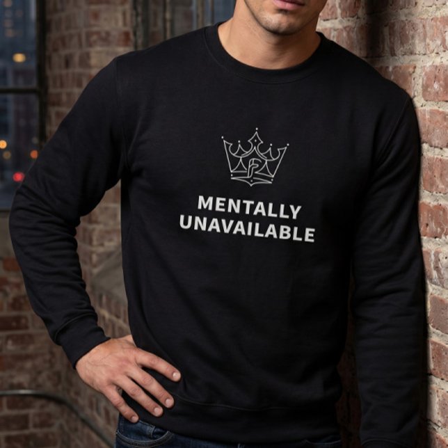 Mentally Unavailable Baseballkappe Schwarz Sweatshirt (Von Creator hochgeladen)