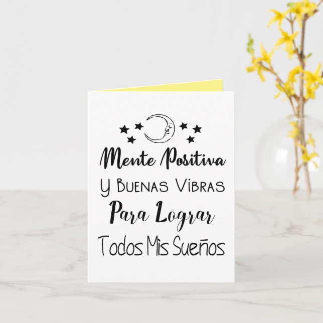 Mente positiva y buenas vibrias karte (Gelbe Blume)