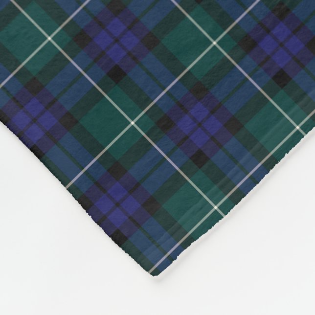 Menteith Scotland District Tartan Fleece Blanket (Ecke)
