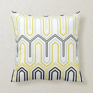 Menthe et coussin décoratif de motif géométriqu