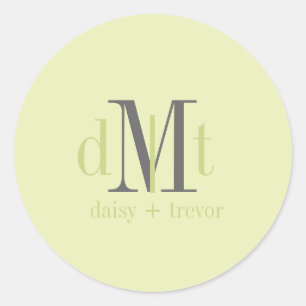 Menthe simple + Autocollants de monogramme de