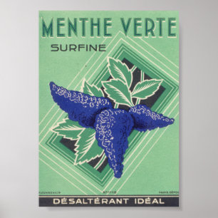 Menthe Verte Surfine Paris Vintag Cover Ad Poster