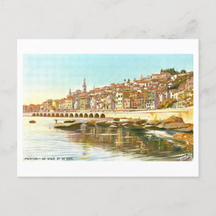 Menton, France, carte postale Vintage