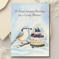Mentor Glücklicher Januar-Geburtstag Rotbrustvogel