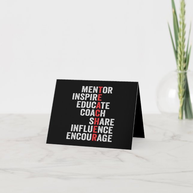 Mentor Inspirier Educate Coach Share Einfluss Vate Dankeskarte (Vorderseite)