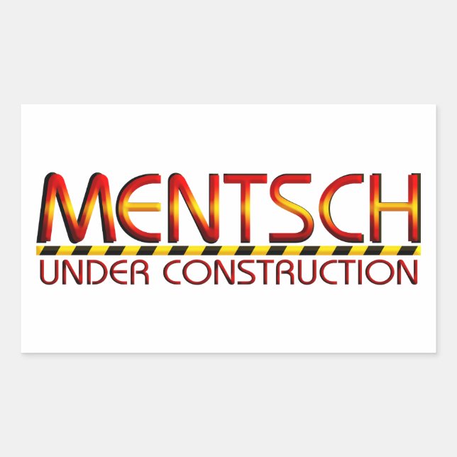 Mentsch Rechteckiger Aufkleber (Vorderseite)