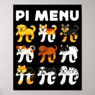 Menü 3.14 Mathelehrer froher Pi-Tag Lehrer Hunde Poster