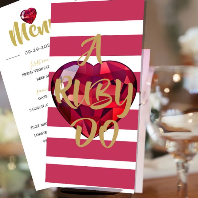 Menu 40e anniversaire du Mariage Fête du Ruby Do (Créateur téléchargé)