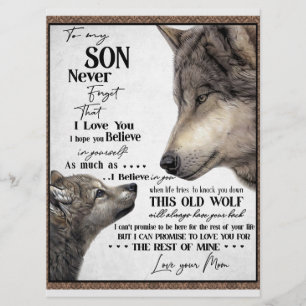 Menu À Mon Fils Cadeau, Maman Et Fils, Lettre D'Amour À