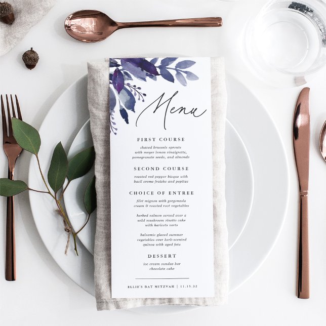 Menu Abondant Foliage Violet Botanique (Créateur téléchargé)