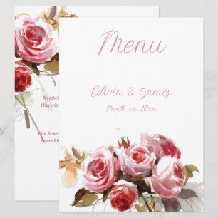 Menu Accueil mariage rose Rose antique