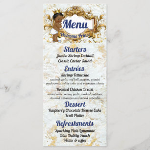 Menu African Prince Royal Blue & Gold Elegant Photo