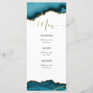 Menu agate turquoise sarcelle