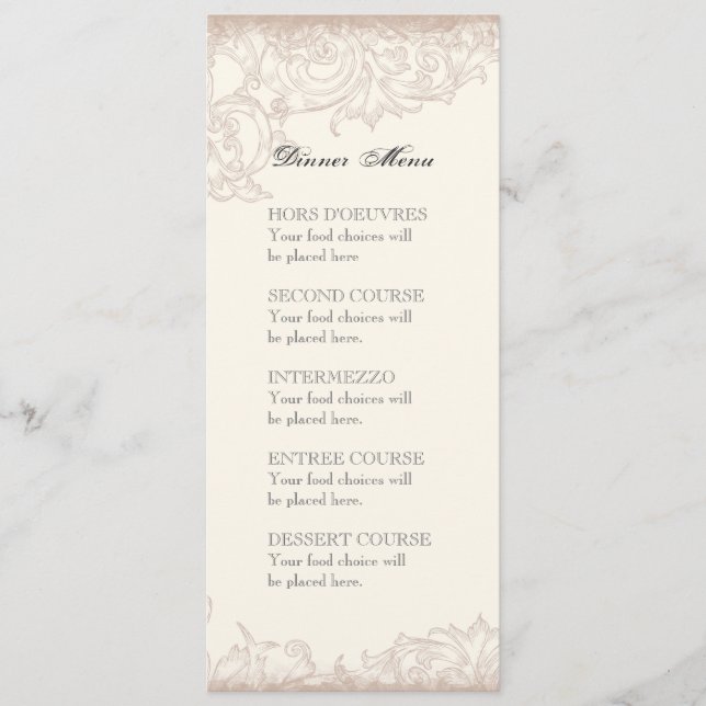 Menu Aimez et aimez le mariage floral d'hortensia bleu (Devant)