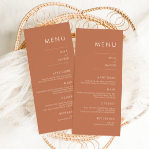 Menu Ambre toscan Mariage minimaliste moderne