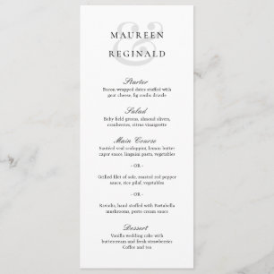 Menu Ampersand élégant Mariage traditionnel