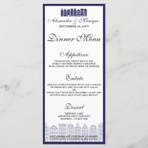 Menu Amsterdam Canal Maisons Hollandaise Mariage Dîner 