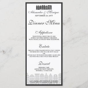 Menu Amsterdam Canal Maisons Hollandaise Mariage Dîner 