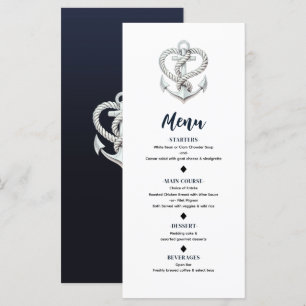 Menu Ancre de cordes cardiaques nautiques Mariage côtie