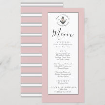 Menu Ancre florale à thème nautique Dusty Rose ros