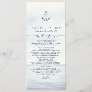 Menu Ancre marine Aquarelle Océan