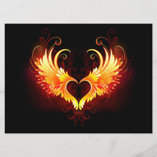 Menu Angel Fire Heart with Wings