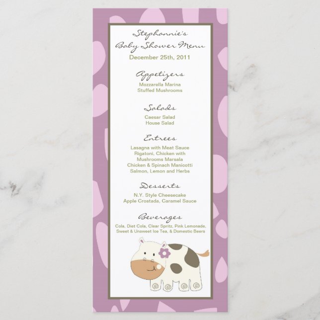 Menu Animal de zoo de jungle de fille de Jacana de 25 (Devant)