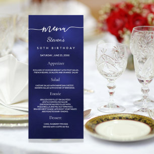 Menu Anniversaire marine bleu blanc photo faits am