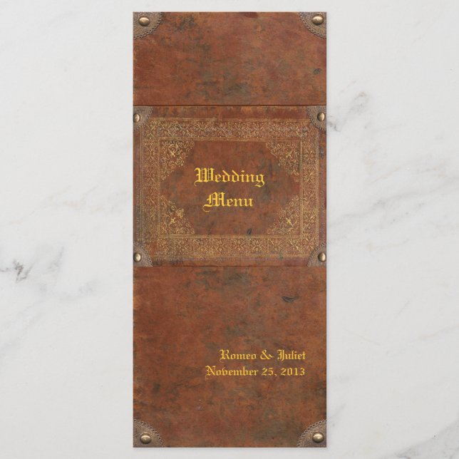 Menü "Antique Book Wedding" Menükarte (Vorderseite)