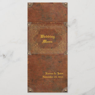 Menu antique de mariage de livre