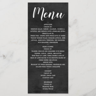 Menü - Anweisung Chalkboard-Skript Menükarte
