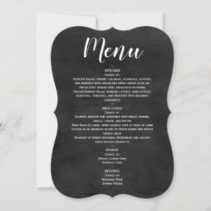 Menü - Anweisung Chalkboard Skripteinladung Einladung
