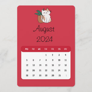 Menu Août 2024 Stand Alone Chat Et Calendrier Plante