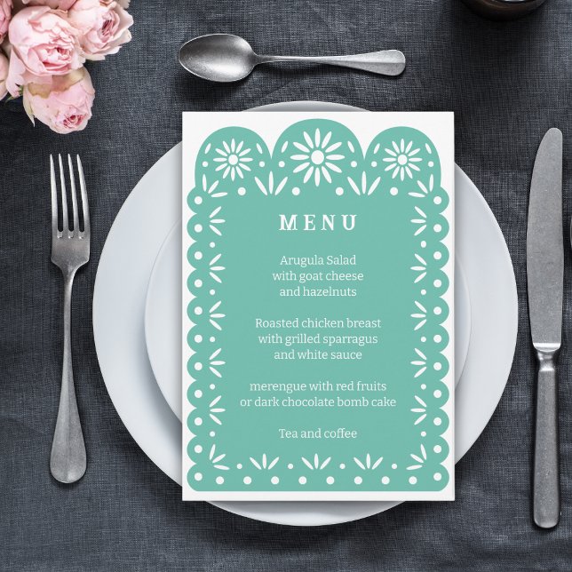 Menü "AQUA MEXICAN PAPEL PICADO" (Von Creator hochgeladen)